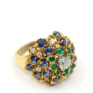 David Webb Antique Tri Colored Ring